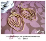 EA0031 - Liz Clairborne light gold quadruple chain earrings