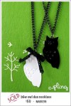 NA0039 – b&w owl duo&nbsp;necklace