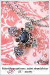NA0017 – Robert Rose coptic cross double strand&nbsp;choker