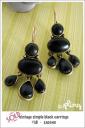 EA0040 - vintage simple black earrings