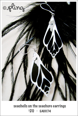 EA0074 - seashells on the seashore earrings