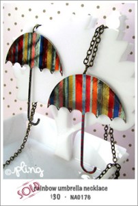 NA0176 - rainbow umbrella necklace