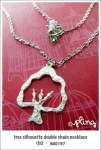 NA0197 – tree silhouette double chain&nbsp;necklace