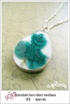 NA0199 - porcelain fern silver necklace