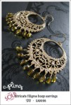 EA0096 – intricate filigree hoop&nbsp;earings