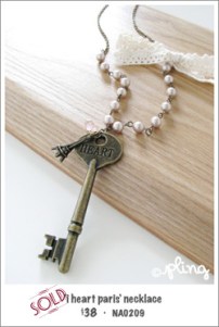 NA0209 - 'i heart paris' necklace