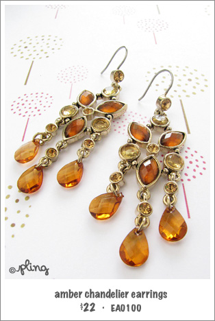 EA0100 - amber chandelier earrings